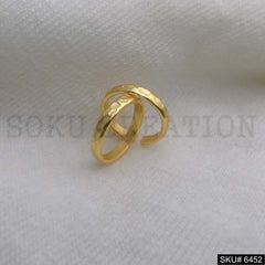 Gold Plated Hammered Adjustable Handmade Unique Ring SKU6452
