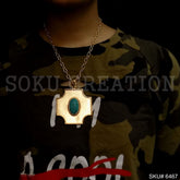 Gold Plated Thick Chain Necklace with Statement Turquoise Necklace SKU6467