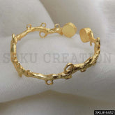 Gold Plated Twine Made Black Statement Handmade Design of Cuff SKU6482