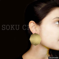 Gold plated Statement Unique Stud Earrings SKU6485