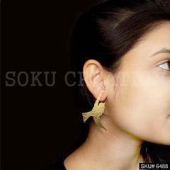 Gold plated Flying Bird Stud Earrings SKU6488