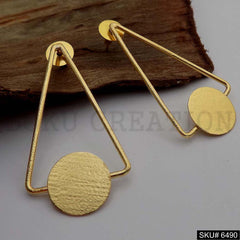 Gold plated Statement Big Stud Earrings SKU6490