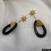 Gold plated Statement Star Heart Drop and Dangle Earrings SKU6498
