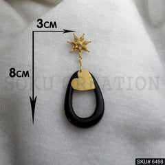 Gold plated Statement Star Heart Drop and Dangle Earrings SKU6498