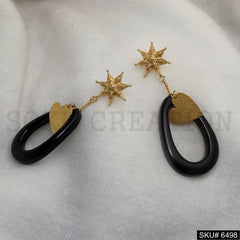 Gold plated Statement Star Heart Drop and Dangle Earrings SKU6498