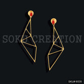 Gold plated Statement Drop and Dangle Earrings SKU6535