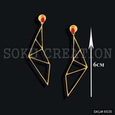Gold plated Statement Drop and Dangle Earrings SKU6535