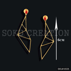 Gold plated Statement Drop and Dangle Earrings SKU6535