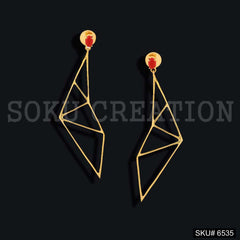 Gold plated Statement Drop and Dangle Earrings SKU6535