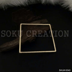 Gold Plated Plain Square Shape Handmade Design of Bangle SKU6540
