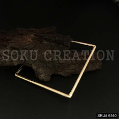 Gold Plated Plain Square Shape Handmade Design of Bangle SKU6540