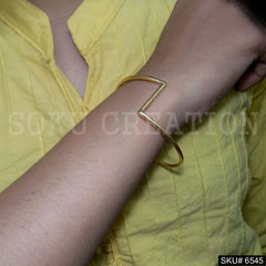 Gold Plated Statement Plain Shape Handmade Design of Bangle SKU6545