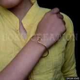 Gold Plated Statement Plain Shape Handmade Design of Bangle SKU6545