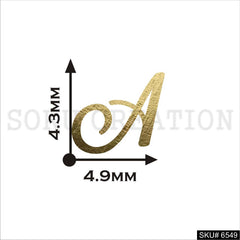 Gold plated Alphabet Italic A Stud Style Push Back Earrings SKU6549