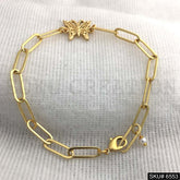 Gold plated Butterfly Charm Bracelet SKU6553