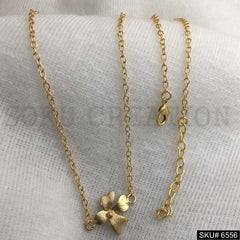Gold plated Plain Unique Flower Charm necklace SKU6556