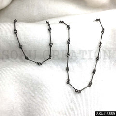 Black Metal plated Plain Chain SKU6559