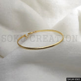 Gold Plated Plain Design of Open and Lock Bangle SKU6563