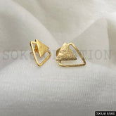 Gold plated Statement Triangle Style Stud Earrings SKU6566