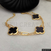 Flower Charm Bracelet in Gold plated SKU6574
