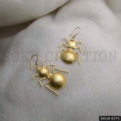 Gold plated Unique Statement Big Ant Style Ear Wire Earrings SKU6575