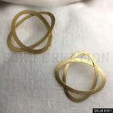 Gold plated Unique Rounded Design Big Stud Earrings SKU6581