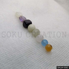 Gold plated Beads Stone Big Hoops Earring SKU6583