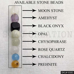 Gold plated Beads Stone Big Hoops Earring SKU6583