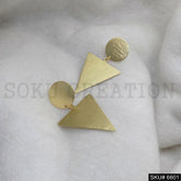 Gold plated Statement Circle and Triangle Drop and Dangle Earring SKU6601