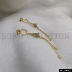 Gold plated Unique Vintage Thread Drop and Dangle Earring SKU6603