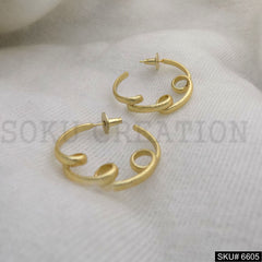 Gold plated Unique style of Twisted Hoops Push Back Earring SKU6605