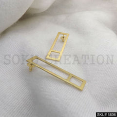 Gold plated Unique style of Statement Big Stud Push Back Earring SKU6606