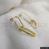 Gold plated Unique style of Statement Big Stud Push Back Earring SKU6608