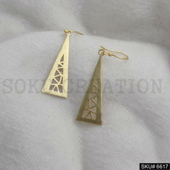 Gold plated Statement Triangle Unique Design of Drop and Dangle Earring SKU6617