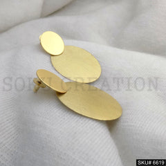 Gold plated Statement Circle Unique Design of Drop and Dangle Earring SKU6619