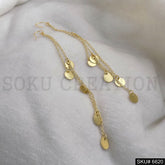 Gold plated Multi chain with Little Circle Charms Ear Wire Earring SKU6620