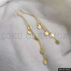 Gold plated Multi chain with Little Circle Charms Ear Wire Earring SKU6620