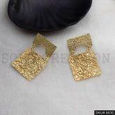 Gold plated Statement Hammered Unique Design of Drop & Dangle Earring SKU6630