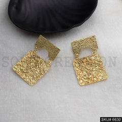 Gold plated Statement Hammered Unique Design of Drop & Dangle Earring SKU6630