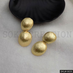 Gold plated Statement Circle Unique Design of Big Stud Earring SKU6635
