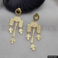 Gold plated Statement Unique Handmade Design of Drop & Dangle Earring SKU6647