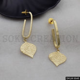 Gold plated Statement Unique Handmade Design of Big Stud Earring SKU6648