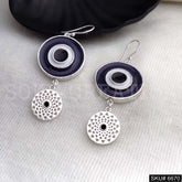 Silver plated Designer Evil Eye Ear Wire Earrings SKU6670