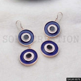 Rose Gold plated Designer Protective Evil Eye Ear Wire Earrings SKU6676