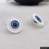 Silver plated Simple Rounded Evil Eye Stud Earrings SKU6677