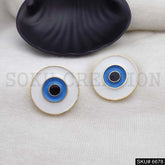 Gold plated Simple Rounded Evil Eye Stud Earrings SKU6678
