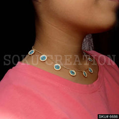 Gold Plated Chain with Multi Protective Evil Eye Necklace SKU6686