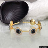 Gold Plated Evil Eye Round Shape Design of Unique Cuff SKU6687