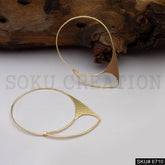 Gold plated Unique Wire Designer Big Hoop Earrings SKU6710