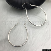 Silver plated Plain Tear Drop Big Hoop Earrings SKU6729